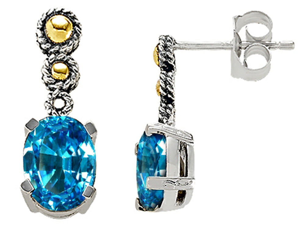 Genuine Blue Topaz Earrings