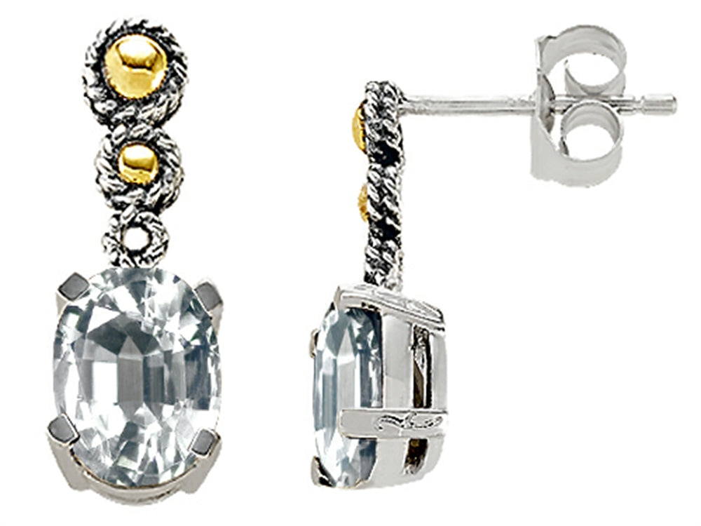 Genuine White Topaz Earrings