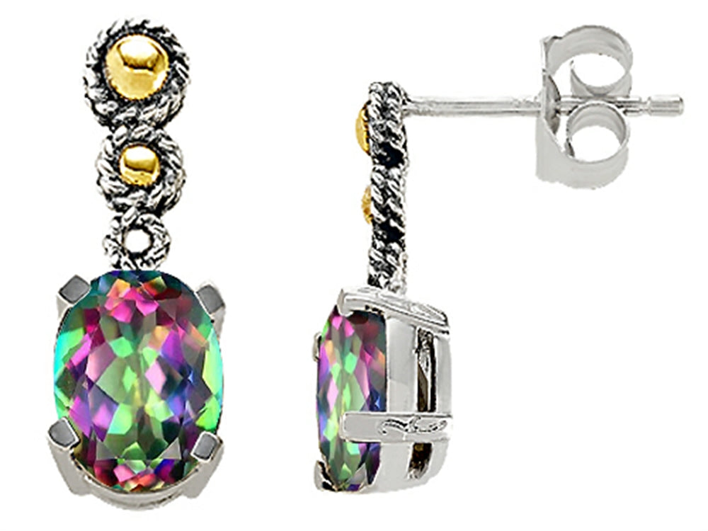 Genuine Mystic Rainbow Topaz Earrings