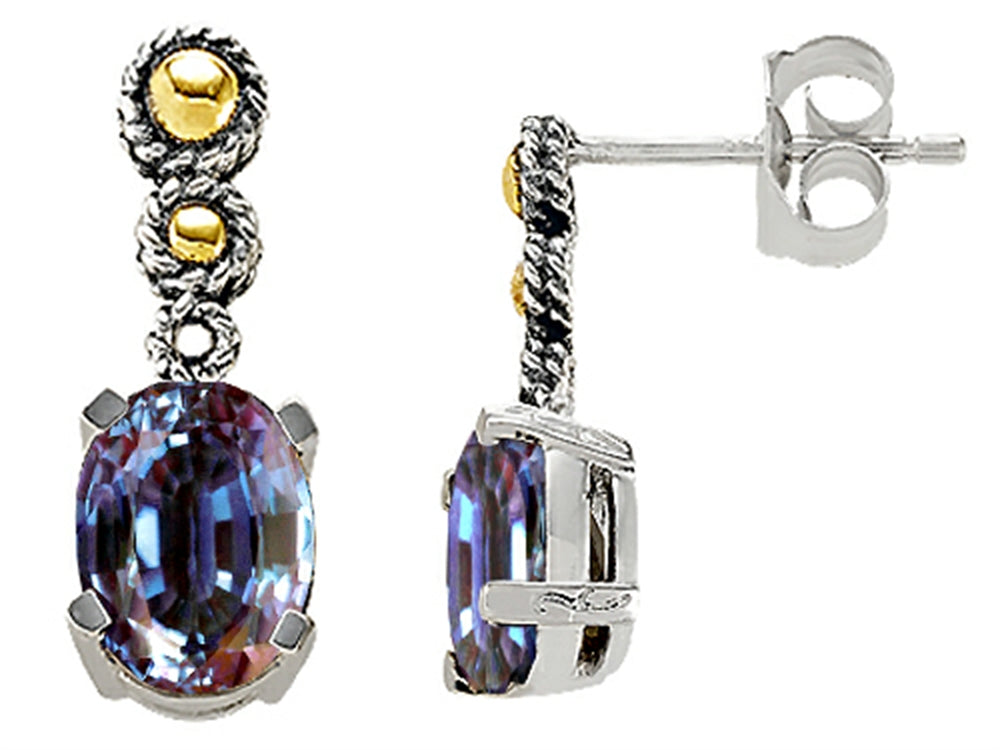 Genuine Simulated Alexandrite Earri