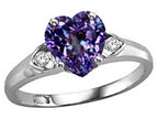 Tommaso Design Heart Shape 8mm Simulated Alexandrite Ring