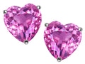 Star K™ 7mm Heart Created Pink Sapphire Earrings Studs