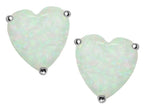 Star K™ 7mm Heart Shape Created Opal Earrings Studs