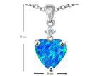 Star K™ Heart Shape 8mm Blue Created Opal and Cubic Zirconia Pendant Necklace