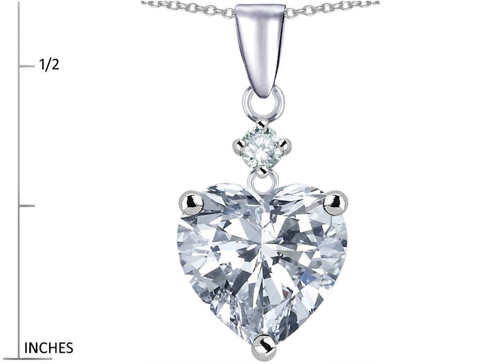 Star K™ Heart Shaped White Topaz Pendant Necklace