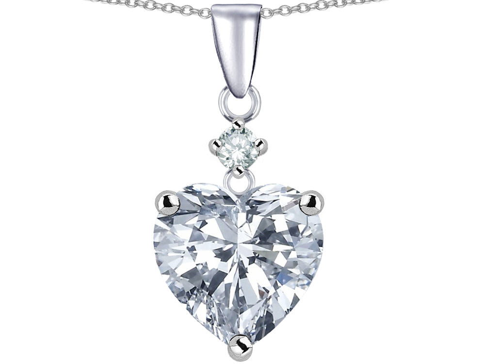 Star K™ Heart Shaped White Topaz Pendant Necklace