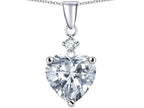 Star K™ Heart Shaped White Topaz Pendant Necklace