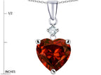 Star K™ Heart Shape 8mm Simulated Garnet Pendant Necklace