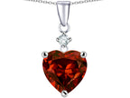 Star K™ Heart Shape 8mm Simulated Garnet Pendant Necklace