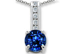 Star K™ Round 7mm Created Sapphire Pendant Necklace