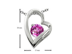 Star K™ 7mm Round Created Pink Sapphire Heart Pendant Necklace