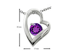 Star K™ 7mm Round Simulated Amethyst Heart Pendant Necklace