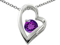 Star K™ 7mm Round Simulated Amethyst Heart Pendant Necklace
