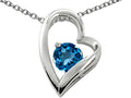 Star K™ 7mm Round Simulated Blue Topaz Heart Pendant Necklace