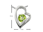 Star K™ 7mm Round Simulated Peridot Heart Pendant Necklace