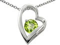 Star K™ 7mm Round Simulated Peridot Heart Pendant Necklace