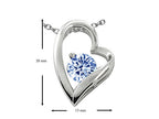 Star K™ 7mm Round Simulated Aquamarine Heart Pendant Necklace
