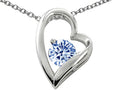 Star K™ 7mm Round Simulated Aquamarine Heart Pendant Necklace