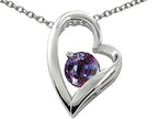 Star K™ 7mm Round Simulated Alexandrite Heart Pendant Necklace