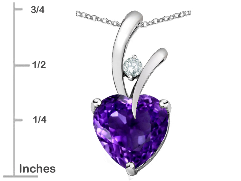 Star K™ Heart Shape 8mm Simulated Amethyst Endless Love Pendant Necklace