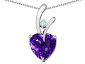 Star K™ Heart Shape 8mm Simulated Amethyst Endless Love Pendant Necklace