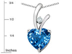 Star K™ Heart Shape 8mm Simulated Blue Topaz Endless Love Pendant Necklace