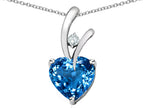 Star K™ Heart Shape 8mm Simulated Blue Topaz Endless Love Pendant Necklace