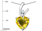 Star K™ Heart Shape 8mm Simulated Citrine Endless Love Pendant Necklace