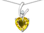 Star K™ Heart Shape 8mm Simulated Citrine Endless Love Pendant Necklace
