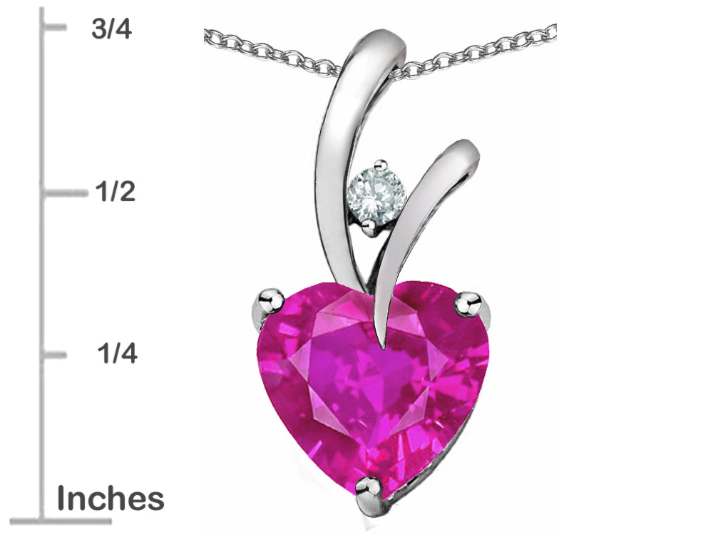 Star K™ Heart Shape 8mm Simulated Pink Tourmaline Endless Love Pendant Necklace