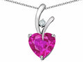 Star K™ Heart Shape 8mm Simulated Pink Tourmaline Endless Love Pendant Necklace