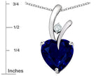 Star K®) Heart Shape 8mm Created Blue Sapphire Endless Love Pendant Necklace
