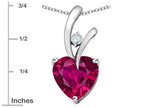 Star K™ Heart Shape 8mm Created Ruby Endless Love Pendant Necklace