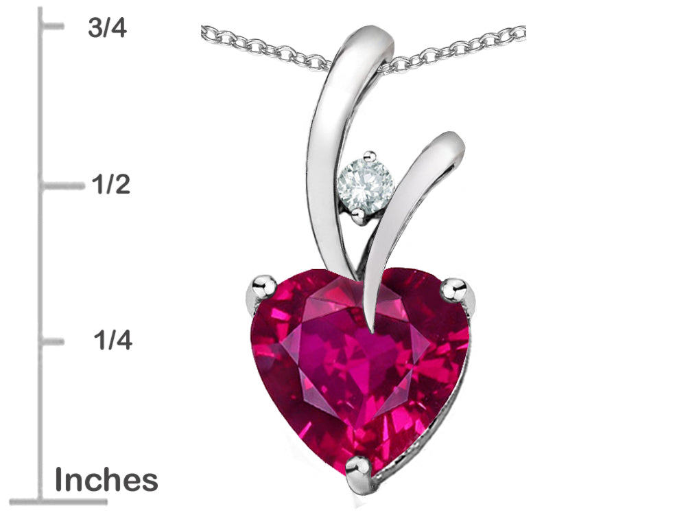 Star K™ Heart Shape 8mm Created Ruby Endless Love Pendant Necklace