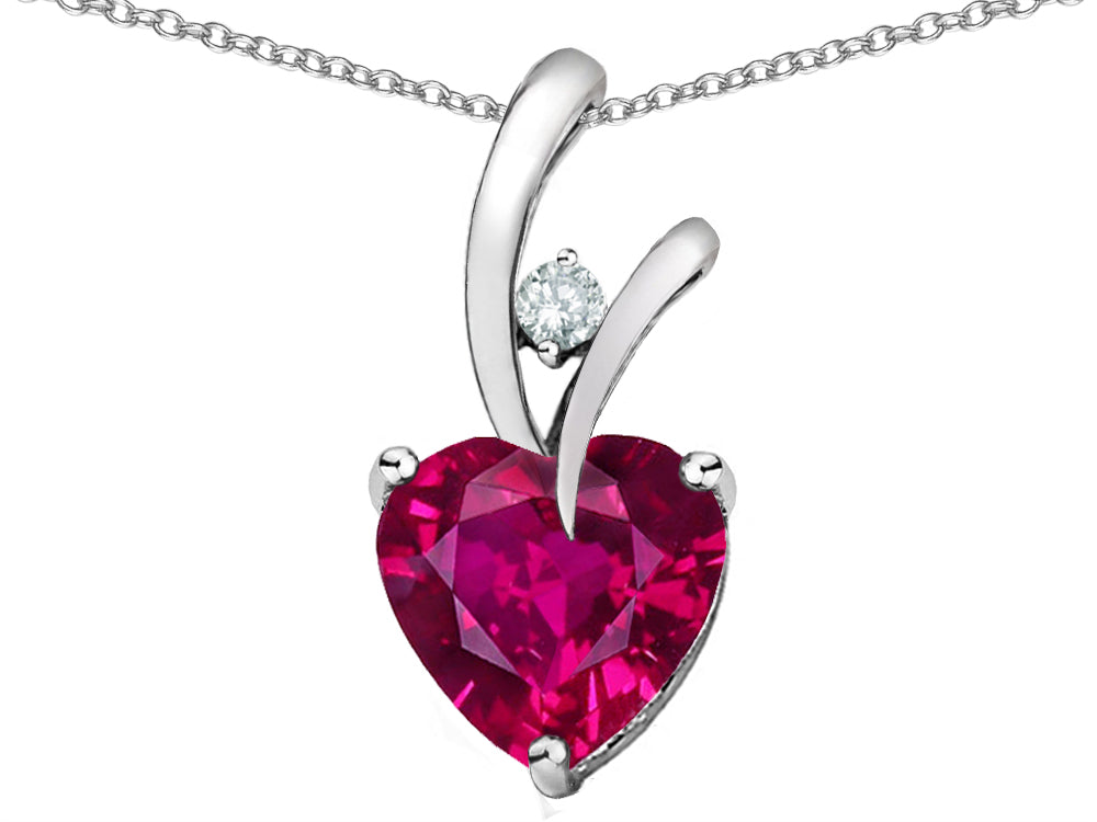Star K™ Heart Shape 8mm Created Ruby Endless Love Pendant Necklace
