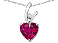 Star K™ Heart Shape 8mm Created Ruby Endless Love Pendant Necklace