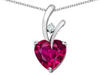 Star K™ Heart Shape 8mm Created Ruby Endless Love Pendant Necklace