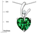 Star K™ Heart Shape 8mm Simulated Emerald Endless Love Pendant Necklace