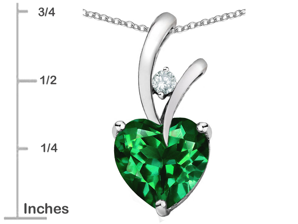 Star K™ Heart Shape 8mm Simulated Emerald Endless Love Pendant Necklace