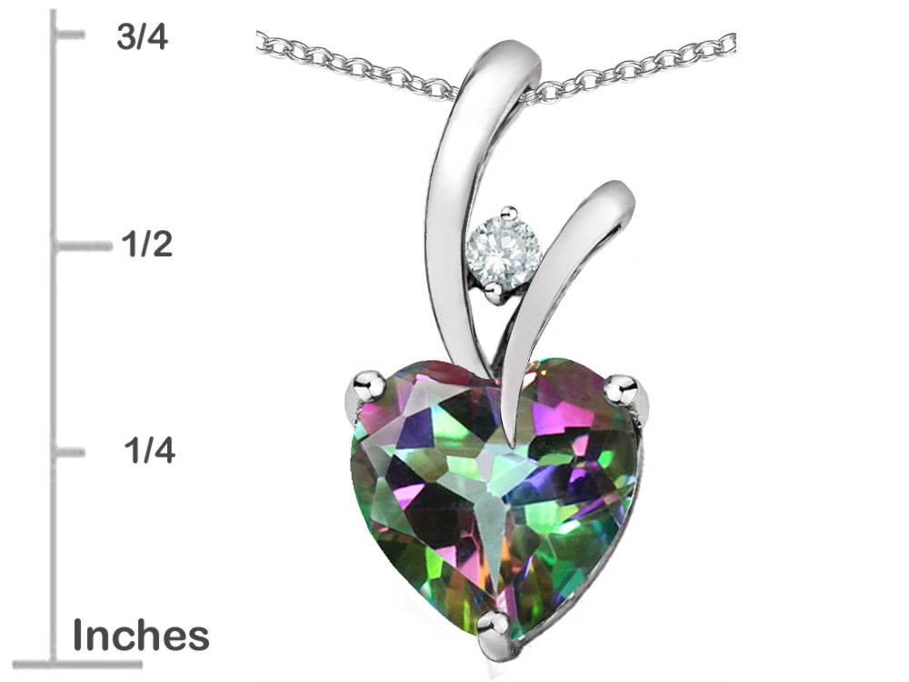 Star K™ Heart Shaped 8mm Mystic Topaz Endless Love Pendant Necklace