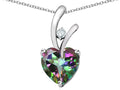 Star K™ Heart Shaped 8mm Mystic Topaz Endless Love Pendant Necklace
