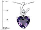 Star K™ Heart Shaped 8mm Simulated Alexandrite Endless Love Pendant Necklace