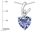 Star K™ Heart Shape 8mm Simulated Aquamarine Endless Love Pendant Necklace