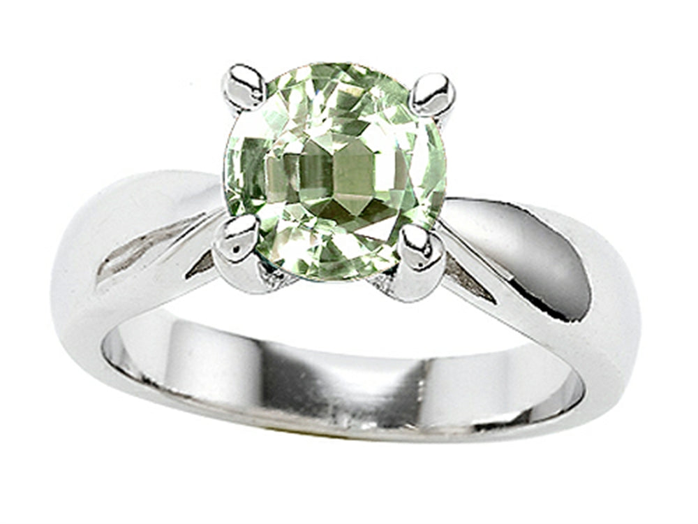 Star K Genuine Round 7mm Green Amethyst Ring