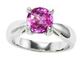 Star K 7mm Round Simulated Pink Tourmaline Ring