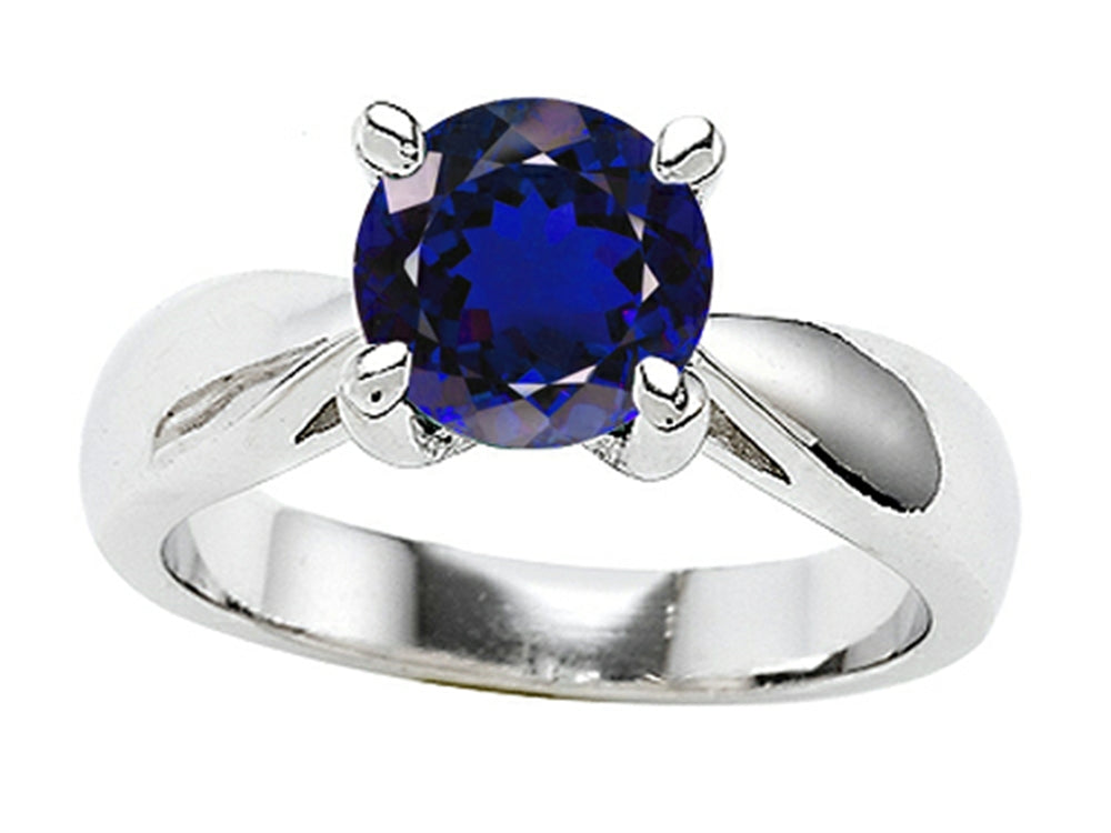 Star K 7mm Round Created Sapphire Ring