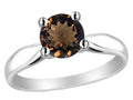Star K Genuine 7mm Round Smoky Quartz Ring