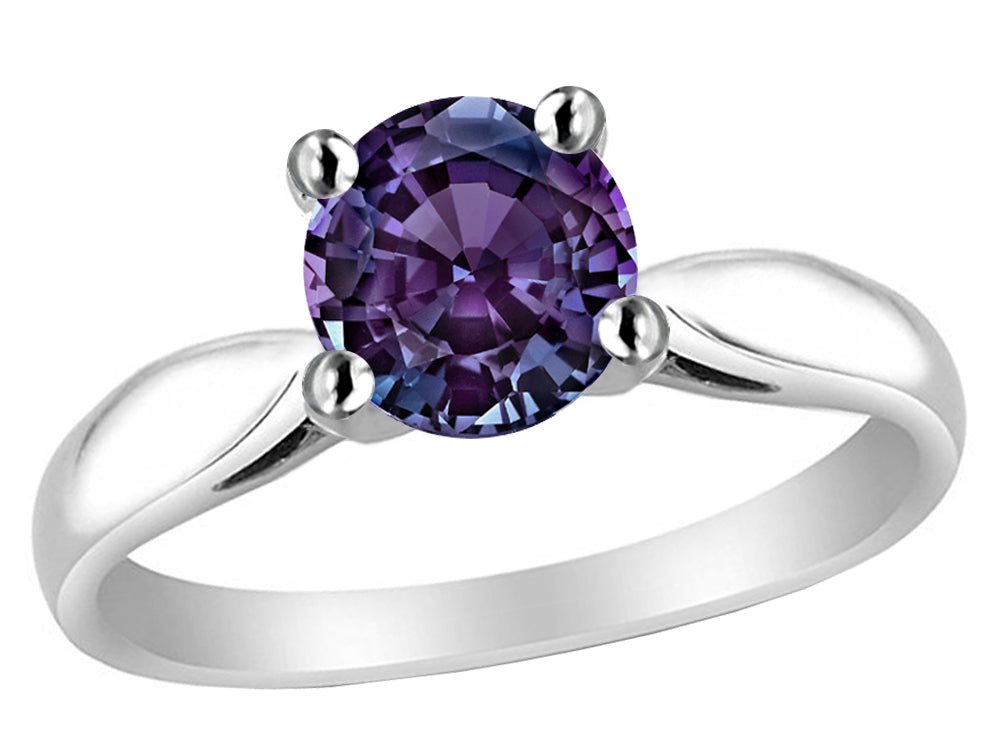Star K Round 7mm Simulated Alexandrite Ring