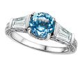 Star K Round 7mm Genuine Blue Topaz Ring