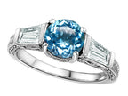 Star K Round 7mm Genuine Blue Topaz Ring